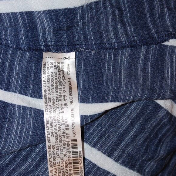 Zara Navy Blue & White Stripes Button Details midi Dress Women's Size M - Picture 13 of 13